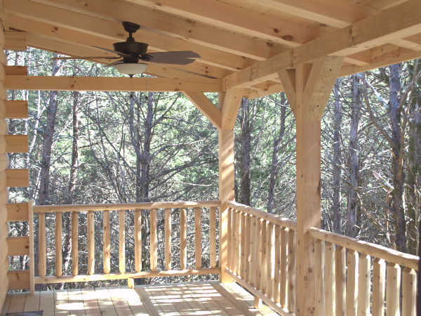 front porch with ceiling fan
